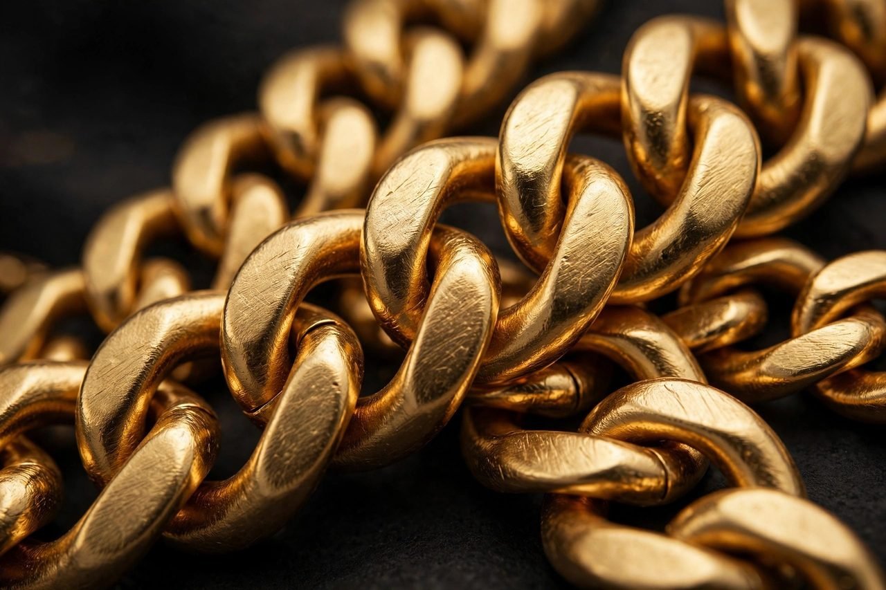 Tipos de cadenas de oro: barbada, singapur, eslabones y más — detalle