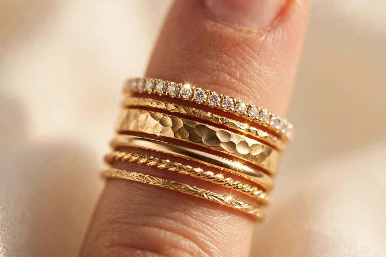 Anillos apilados (stacking): cómo combinarlos con estilo — detalle