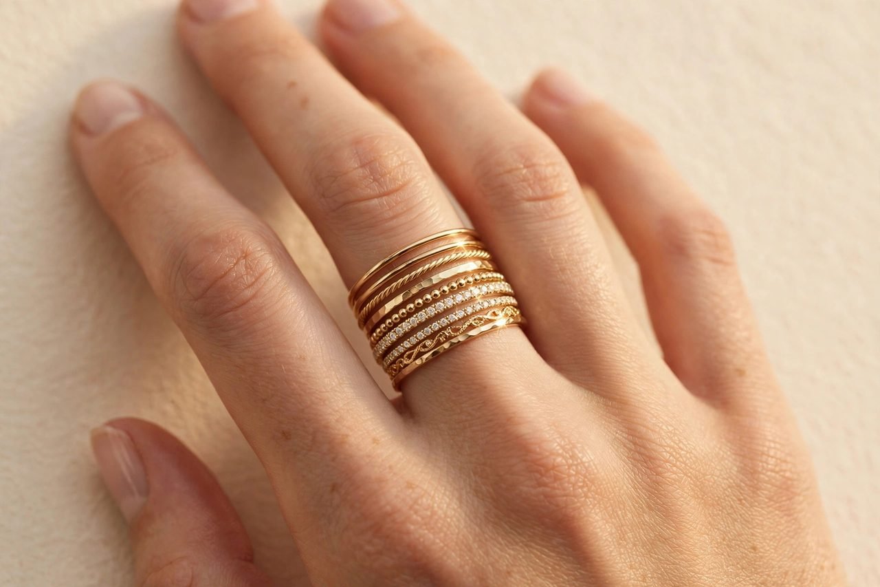 Anillos apilados (stacking): cómo combinarlos con estilo